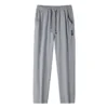 CHRLCK Men Running Pants Jogging Casual Summer Thin Sweatpants Quick Dry Ice Silk Straight Trousers Sports Gym Breathable Unisex
