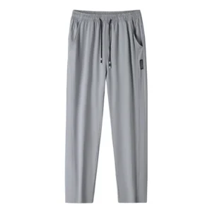 CHRLCK Men Running Pants Jogging Casual Summer Thin Sweatpants Quick Dry Ice Silk Straight Trousers Sports Gym Breathable Unisex