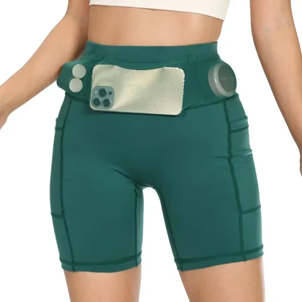 Men Women Quick Dry Marathon Running Shorts with Waist Pack Compression Gym Tights Yoga Fitness Sport Short Pants