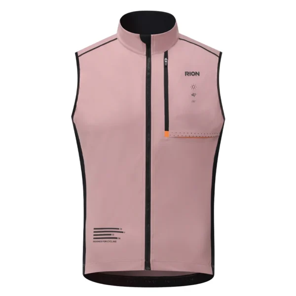 RION Cycling Vest Windproof Waterproof MTB Road Bike Vest Lightweight 10-25°C Pink