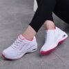 Women’s Platform Sneakers Air Cushion Lightweight Shoes (White/Pink)